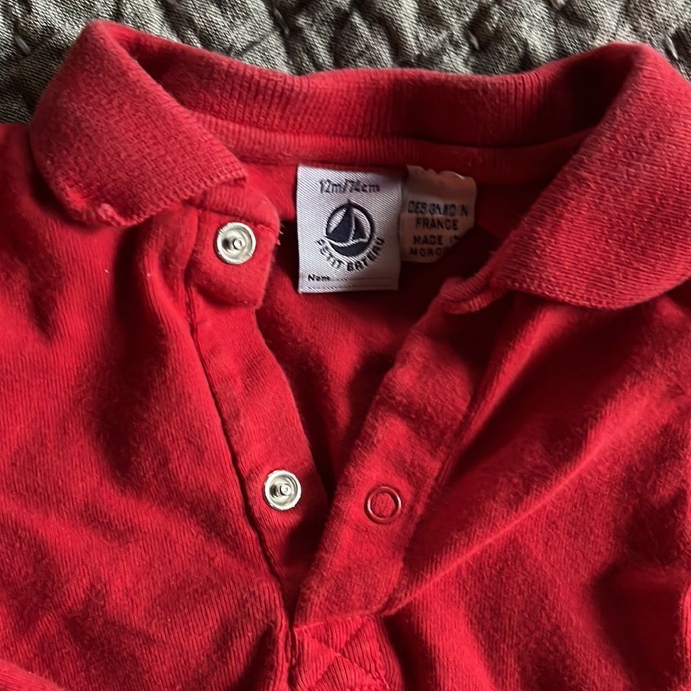 Baby Red Long Sleeve Polo